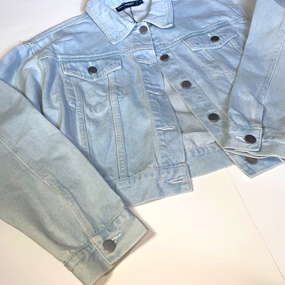 SHEIN X Hello Kitty And Friends Plus Letter & Cartoon Graphic Denim Jacket - Picture 3 of 4